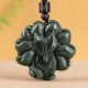Hetian Cyan Jade Nine-Tailed Fox Luck Necklace