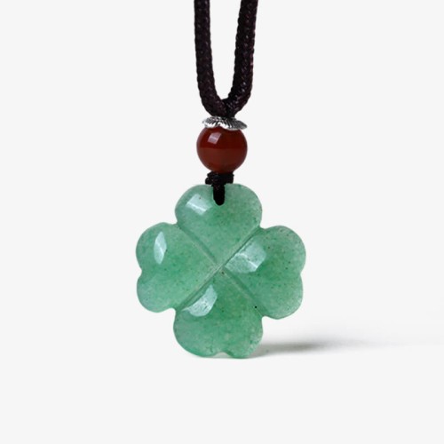 925 Sterling Silver Green Aventurine Four Leaf Clover Necklace 925 Sterling Silver Green Aventurine Four Leaf Clover Necklace