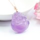 Laughing Buddha Purple Jade Happiness Necklace