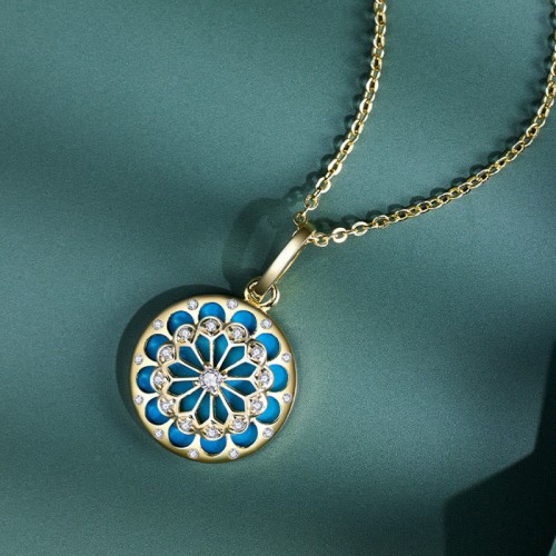 925 Sterling Silver Turquoise Zircon Protection Necklace 925 Sterling Silver Turquoise Zircon Protection Necklace
