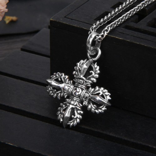 925 Silver Double Dorje Vajra Necklace Pendant 925 Silver Double Dorje Vajra Necklace Pendant