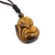 Natural Black Obsidian Tiger Eye Ice Fox Pendant Necklace Natural Black Obsidian Tiger Eye Ice Fox Pendant Necklace