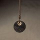 Handcrafted Ebony Wood Copper Peace Necklace Handcrafted Ebony Wood Copper Peace Necklace