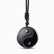 Black Obsidian Taoism Yin Yang Carved Necklace Black Obsidian Taoism Yin Yang Carved Necklace
