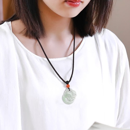 Year of the Rabbit White Jade Crescent Moon Necklace Year of the Rabbit White Jade Crescent Moon Necklace