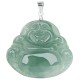 925 Sterling Silver Laughing Buddha Jade Protection Necklace