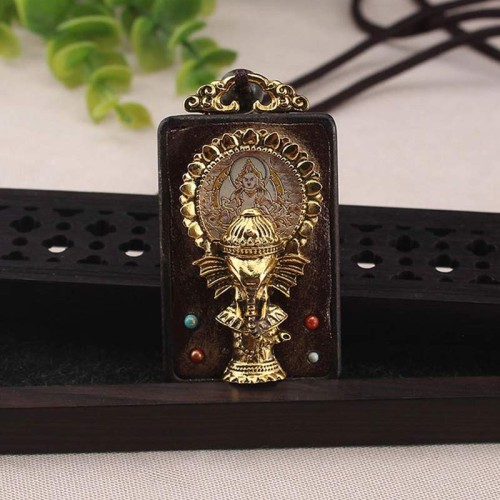 Ebony Wood Elephant God Fortune Necklace Ebony Wood Elephant God Fortune Necklace