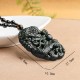 Hetian Cyan Jade Dragon Harmony Necklace Pendant Hetian Cyan Jade Dragon Harmony Necklace Pendant