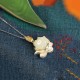 White Jade Lotus Flower Happiness Necklace White Jade Lotus Flower Happiness Necklace