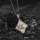 925 Sterling Silver Hetian Cyan Jade Rhombus Luck Necklace 925 Sterling Silver Hetian Cyan Jade Rhombus Luck Necklace