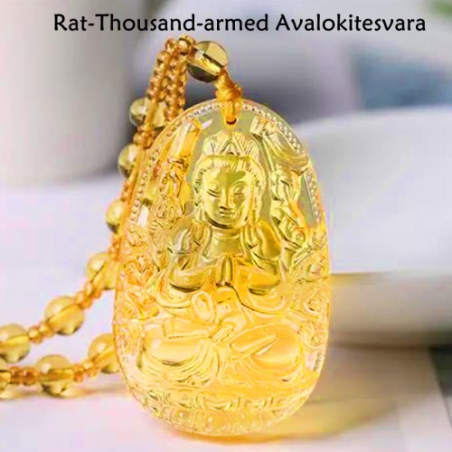 Citrine Guardian Buddha Serenity Necklace Pendant Citrine Guardian Buddha Serenity Necklace Pendant