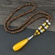 Tibetan Wenge Wood Bodhi Seed Agate Necklace Tibetan Wenge Wood Bodhi Seed Agate Necklace