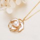 925 Silver Pearl Camellia Happiness Necklace 925 Silver Pearl Camellia Happiness Necklace