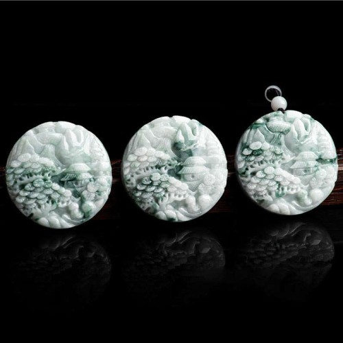 Mountain Landscape Jade Abundance Necklace