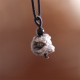 Silver Sheen Obsidian Dancing Lion Necklace