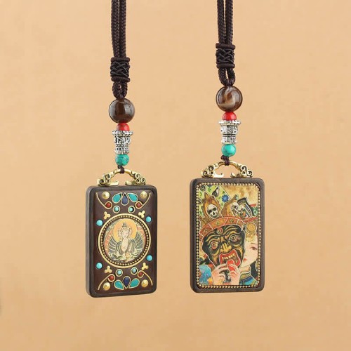 Tibet God of Wealth Ebony Peace Necklace Tibet God of Wealth Ebony Peace Necklace