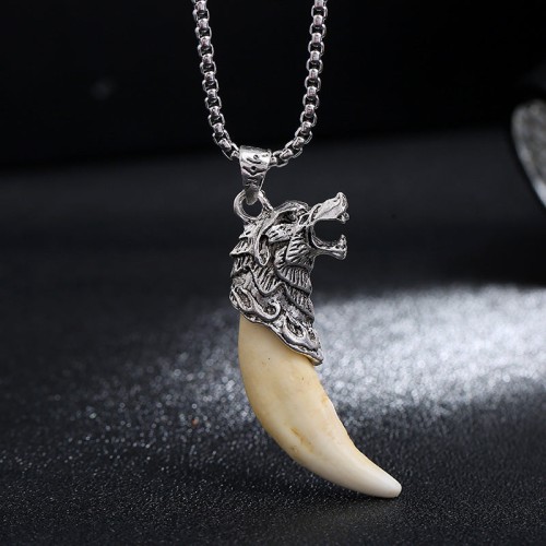 Titanium Steel Imitation Wolf Tooth Balance Necklace Titanium Steel Imitation Wolf Tooth Balance Necklace