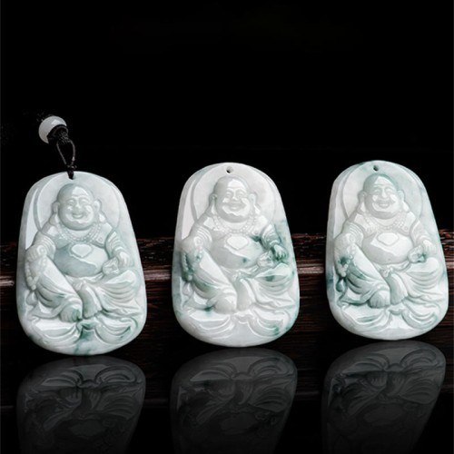 Natural Jade Laughing Buddha Luck Necklace Natural Jade Laughing Buddha Luck Necklace