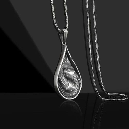 Double Koi Fish Pure Tin Luck Necklace Double Koi Fish Pure Tin Luck Necklace