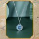 Sterling Silver Turquoise Three Rabbits Balance Necklace Pendant