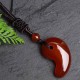 Red Agate Green Agate Moon Necklace Pendant