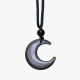 Silver Sheen Obsidian Crescent Moon Couple Necklace Pendant Silver Sheen Obsidian Crescent Moon Couple Necklace Pendant