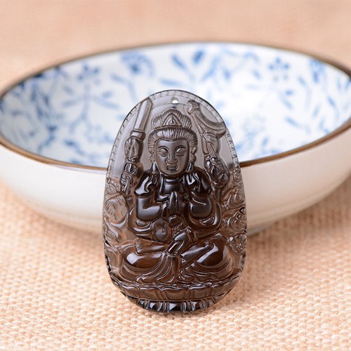 Chinese Zodiac Obsidian Protection Pendant