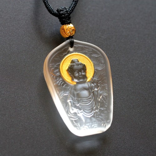 Tibetan Buddha Liuli Crystal Serenity Necklace