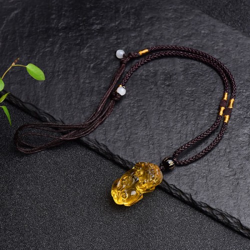 FengShui Citrine PiXiu Wealth Necklace