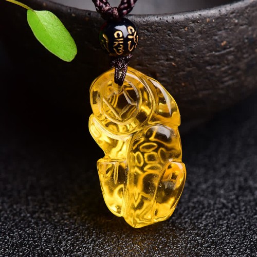 FengShui Citrine PiXiu Wealth Necklace