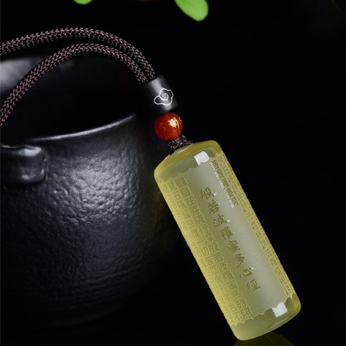 Citrine Heart Sutra Happiness Necklace Pendant Citrine Heart Sutra Happiness Necklace Pendant
