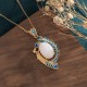 White Jade Peacock Copper Blessing Necklace Pendant White Jade Peacock Copper Blessing Necklace Pendant