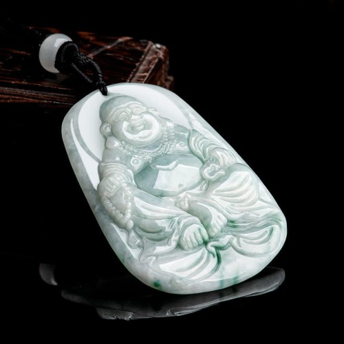 Natural Jade Laughing Buddha Luck Necklace Natural Jade Laughing Buddha Luck Necklace