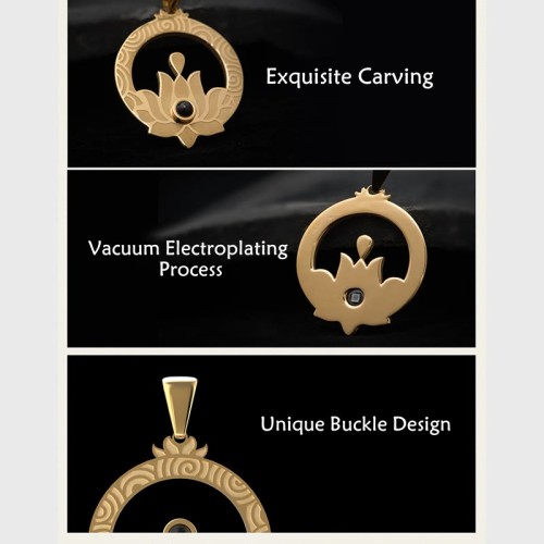 Lotus Titanium Steel Enlightenment Necklace Pendant