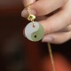 Yin Yang Jade 18K Gold Prosperity Necklace Pendant Yin Yang Jade 18K Gold Prosperity Necklace Pendant