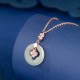 Hetian Jade Four Leaf Clover Zircon Pendant Gift Box Hetian Jade Four Leaf Clover Zircon Pendant Gift Box