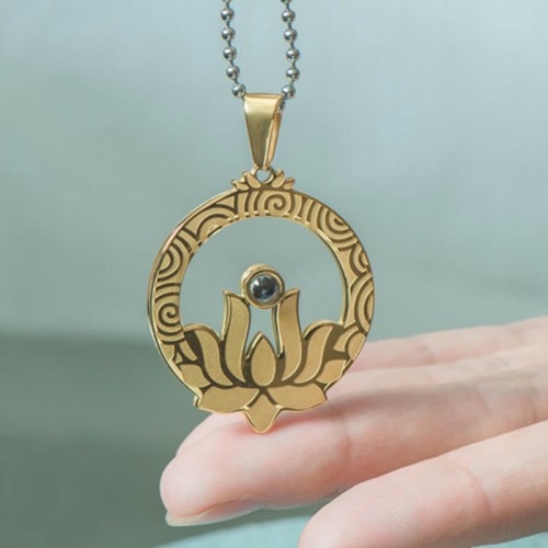 Lotus Titanium Steel Enlightenment Necklace Pendant