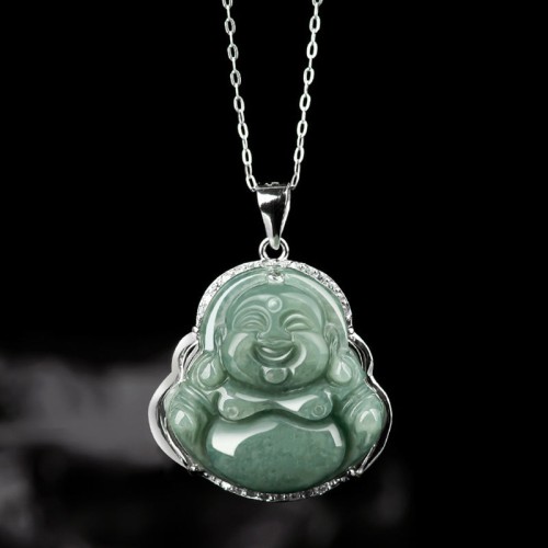 Laughing Buddha Jade Abundance Necklace Pendant Laughing Buddha Jade Abundance Necklace Pendant