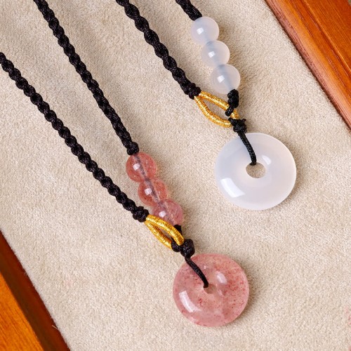 Strawberry Quartz Chalcedony Healing Necklace Pendant Strawberry Quartz Chalcedony Healing Necklace Pendant