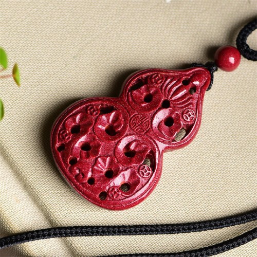Laughing Buddha Yin Yang Cinnabar Blessing Necklace
