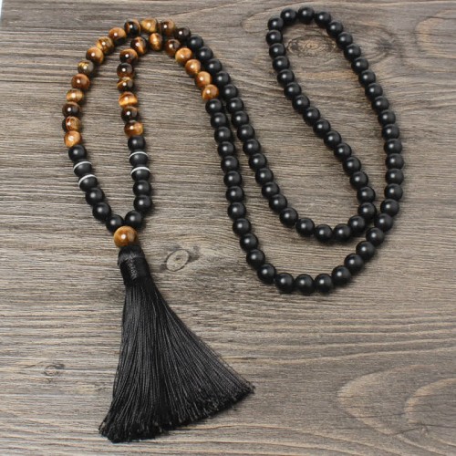 Black Onyx Tiger Eye Fortune Necklace Pendant Black Onyx Tiger Eye Fortune Necklace Pendant