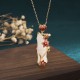 White Jade Bamboo Lotus Protection Necklace Pendant White Jade Bamboo Lotus Protection Necklace Pendant