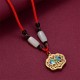 Vintage Auspicious Clouds Agate Wealth Necklace Pendant Vintage Auspicious Clouds Agate Wealth Necklace Pendant