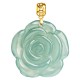 Gold Sterling Silver Natural Jade Rose Luck Necklace Gold Sterling Silver Natural Jade Rose Luck Necklace