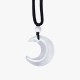 Silver Sheen Obsidian Crescent Moon Couple Necklace Pendant Silver Sheen Obsidian Crescent Moon Couple Necklace Pendant