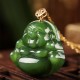 925 Silver Laughing Buddha Hetian Jade 18K Gold Necklace 925 Silver Laughing Buddha Hetian Jade 18K Gold Necklace