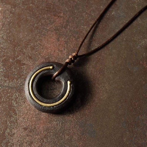 Zen Circle Ebony Wood Calm Necklace Pendant Zen Circle Ebony Wood Calm Necklace Pendant