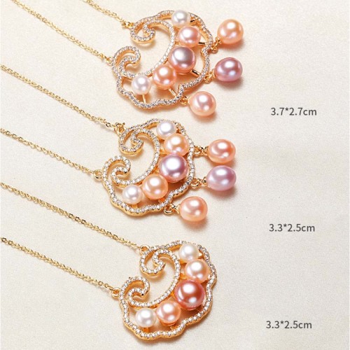 Gold-plated Pearl Chinese Lock Sincerity Necklace Gold-plated Pearl Chinese Lock Sincerity Necklace