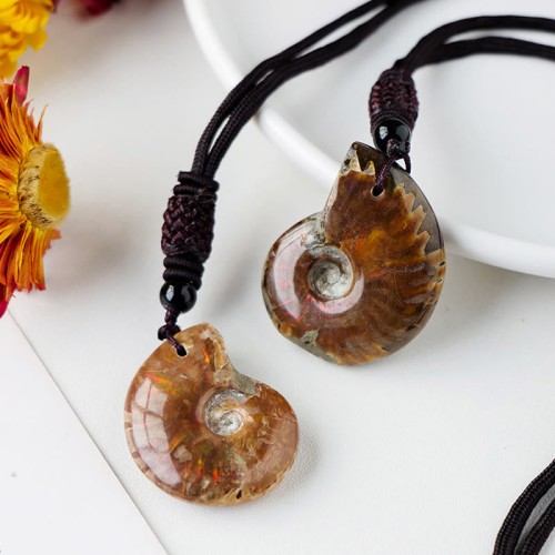 Natural Ammonite Fossil Meditation Healing Necklace Natural Ammonite Fossil Meditation Healing Necklace