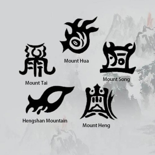 Taoism Five Sacred Mountains Yin Yang Liuli Crystal Balance Necklace